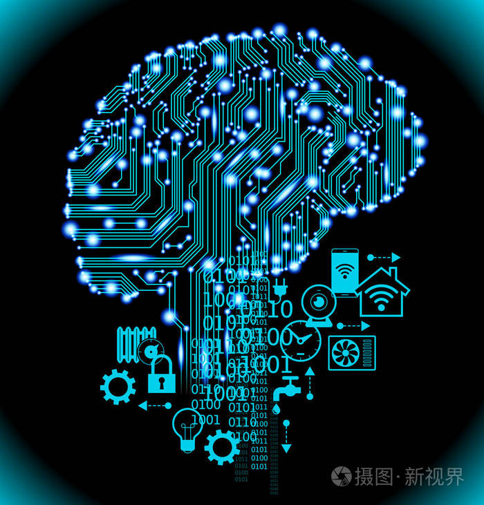智能家居控制概念聪明的房子图表概念家园与技术系统平面设计风格矢量