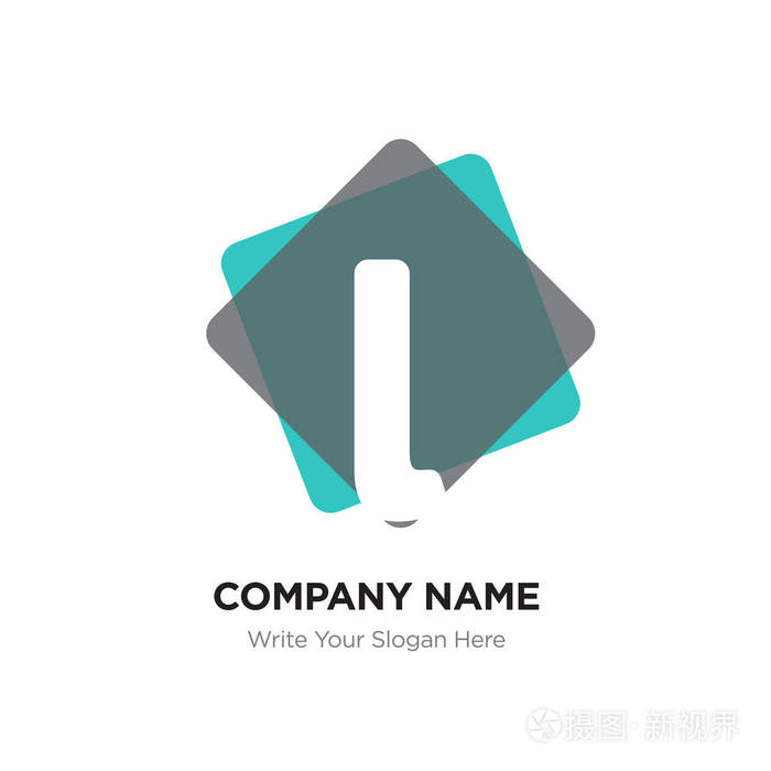 抽象字母 l 徽标设计模板.白色矢量图标在血乳酸
