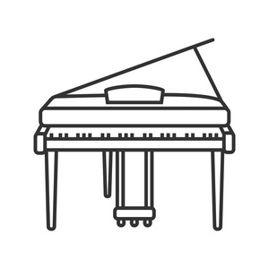 钢琴线形图标。细线插图。Fortepiano。轮廓符号。矢量隔离轮廓图