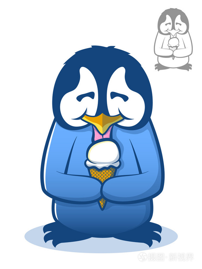 企鹅吃冰激淋
