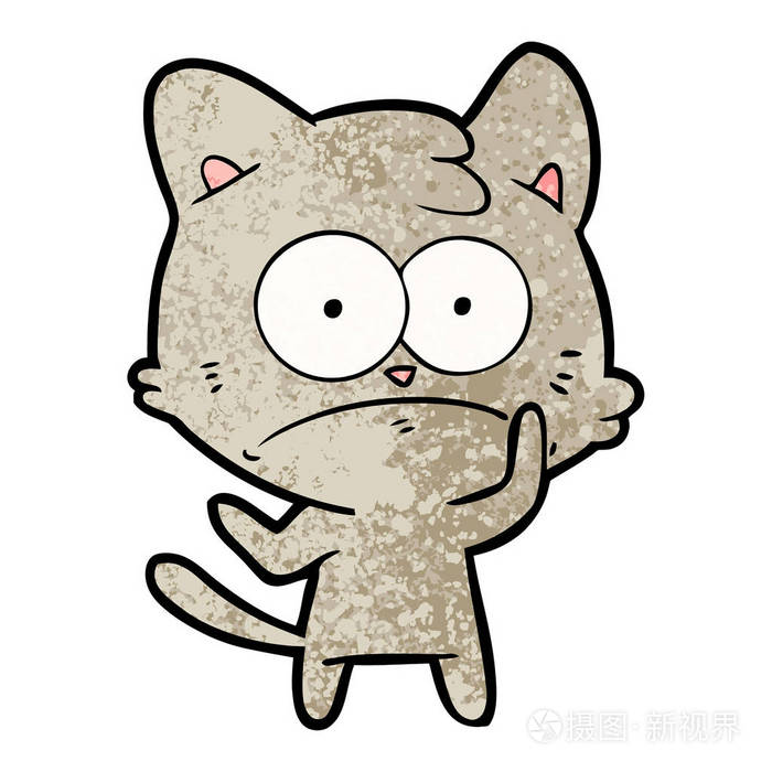 卡通神经猫的矢量图解