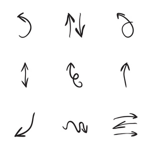 9个手绘箭头图标集