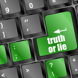 计算机键盘键的真相或谎言按钮