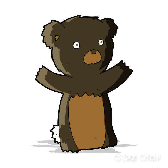 卡通黑熊幼崽