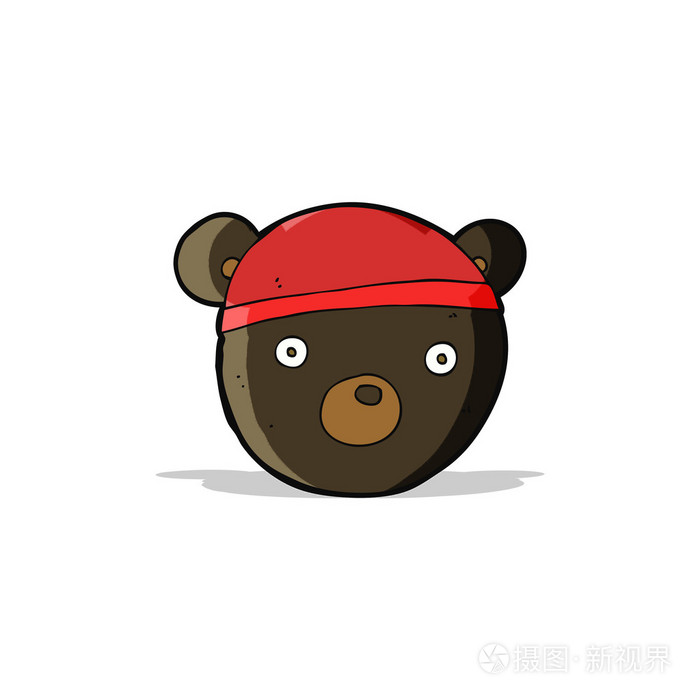 戴着帽子的卡通黑熊幼崽
