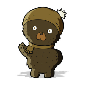 在帽子里的卡通熊图片