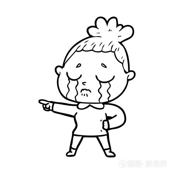 动画片哭泣的妇女的媒介例证