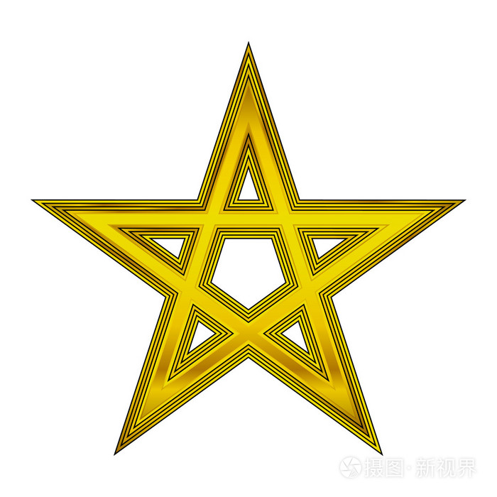 金色五角星形图标