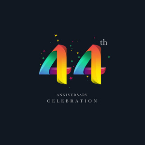 第四十四周年纪念标志设计, 44 号图标矢量模板行数字44号徽标图标
