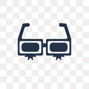 3d 眼镜向量图标隔离在透明背景下, 3d 眼镜透明概念可用于网络和移动