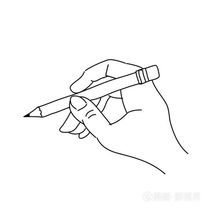拿笔的手插画-正版商用图片0776ec-摄图新视界