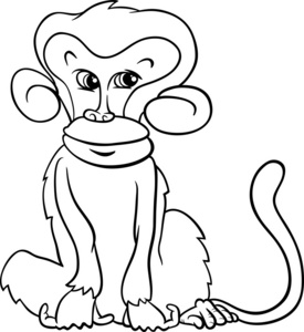 可爱的猴子卡通着色页