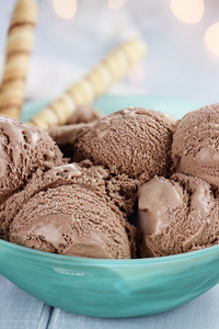 碗美味的巧克力冰淇淋