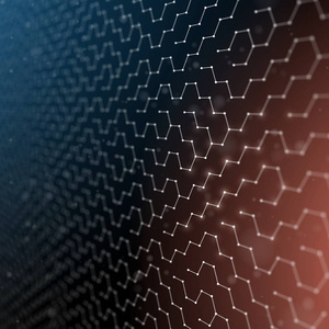 未来的六边形图案抽象背景.3d 渲染插图.空间表面.黑暗的科幻背景.