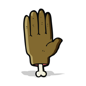 卡通断手断手指上的白色药绷带毛断手卡通你应该得到