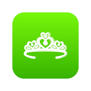 皇冠冠图标绿色矢量