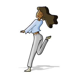 出的腿卡通快乐的女孩踢出局的腿照片