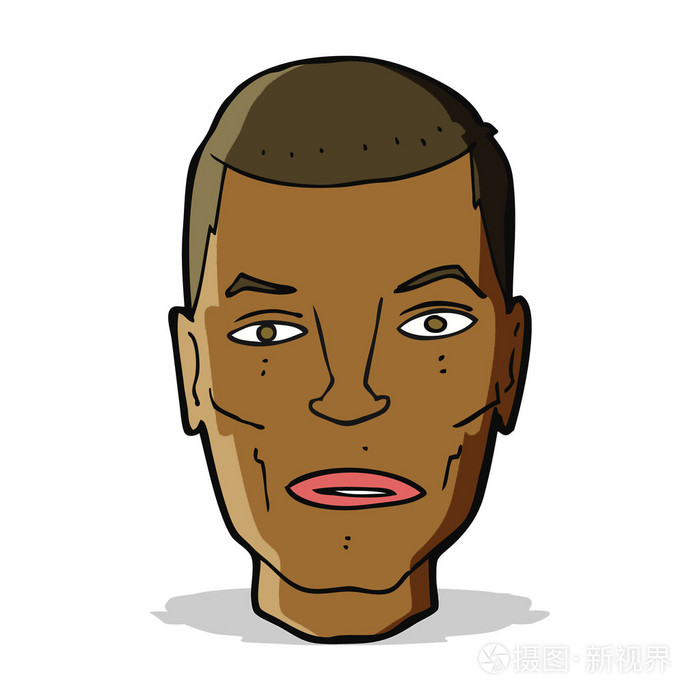 卡通严肃的男性面孔