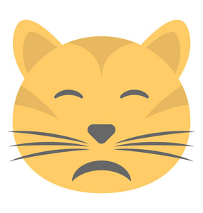 笑脸与胡须象征猫表情符号可爱的表情符号设计-猫套蓝猫咪表情符号集