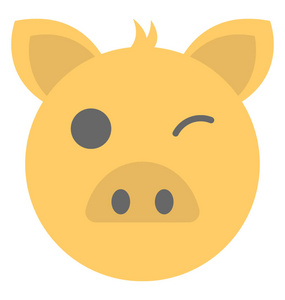 扁猪 emoji 表情描写淘气的表情孤立的表情符号卡通猪爱飞翔的心猪