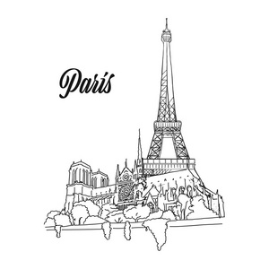 巴黎地标横幅标志