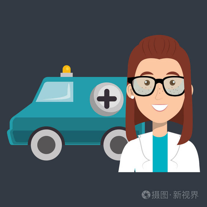 女医生用救护车