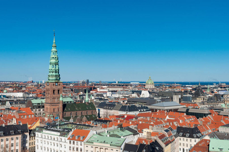 城市上空鸟瞰哥本哈根