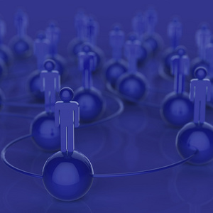 3d 蓝色人类社会网络和领导能力
