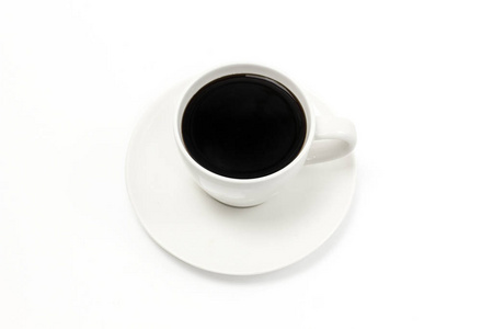 热咖啡黑咖啡在白色背景下隔离