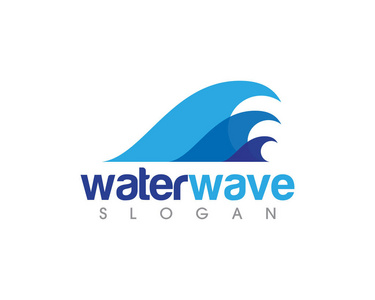 水波浪 Logo 模板矢量