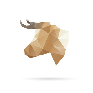 牛头抽象孤立在白色背景上照片