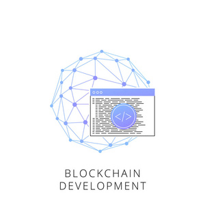 霓虹灯 blockchain 发展矢量线图标