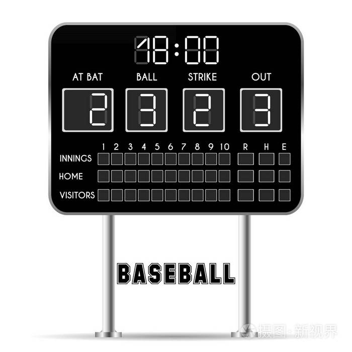 棒球记分牌.向量例证插画-正版商用图片078f1l-摄图新视界