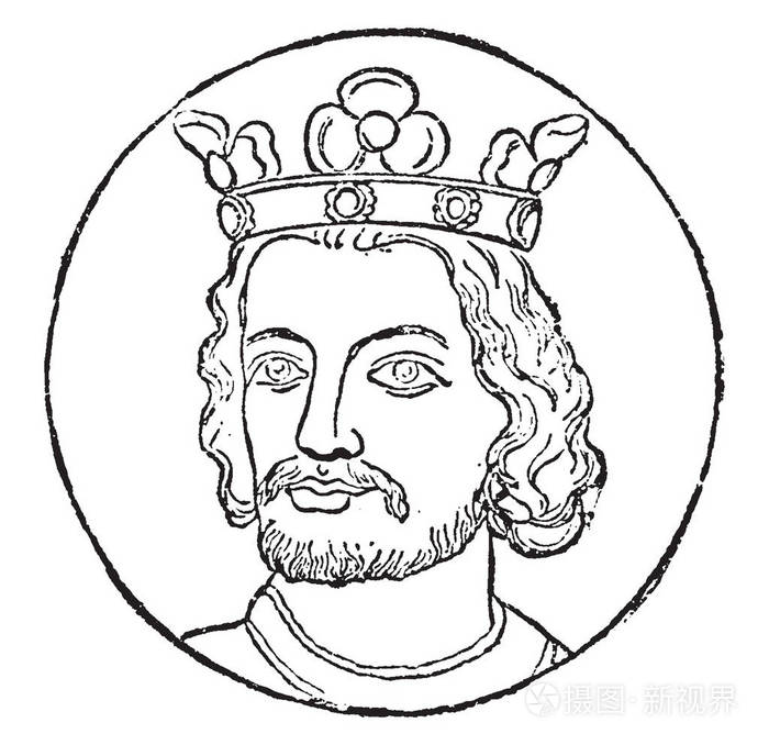 约翰的英格兰11661216他是英国国王从1199年到1216复古线条画或雕刻