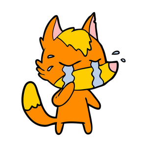 哀伤的小狐狸卡通字符照片