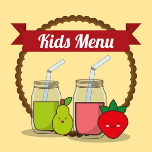 儿童菜单玻璃杯, 果汁水果