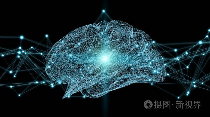 人脑数字x射线3d渲染