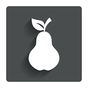 梨叶标志图标。水果符号12