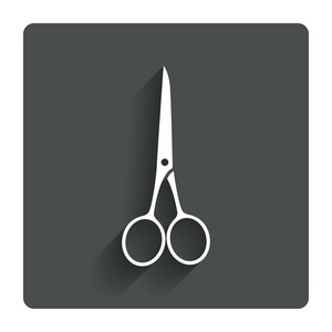剪刀理发师关闭的图标。裁缝符号