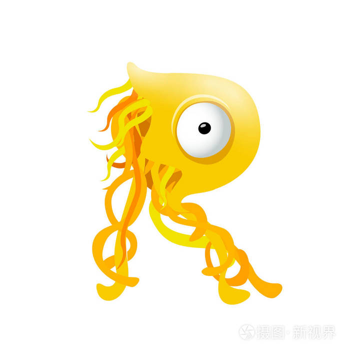 向量一字母 r 在白色背景被隔绝的海字母表插画-正版商用图片0798m7-