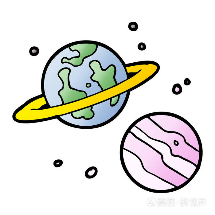 卡通行星的矢量图解