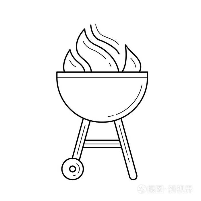 木炭格栅矢量线图标插画-正版商用图片0799iv-摄图新视界