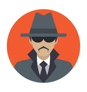 侦探平面矢量图标照片