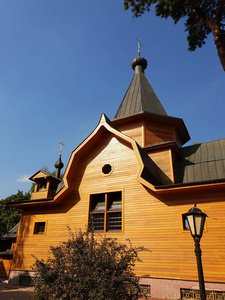 俄罗斯莫斯科 Timiryazevsky 区的稻草小屋圣尼古拉斯教堂