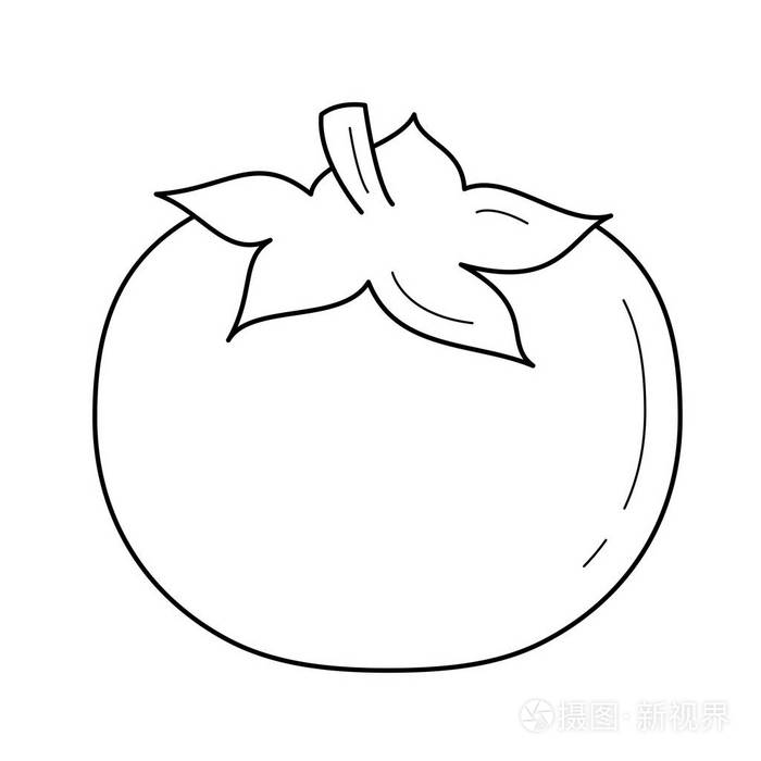 有机番茄矢量线图标