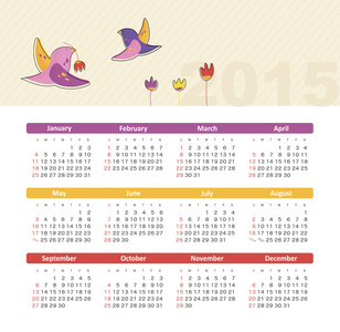 日历与鸟 2015 年