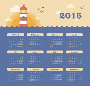 海洋日历与灯塔的 2015 年