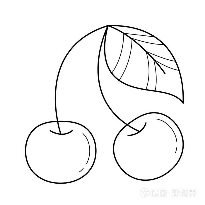 樱桃矢量线图标插画-正版商用图片079o90-摄图新视界