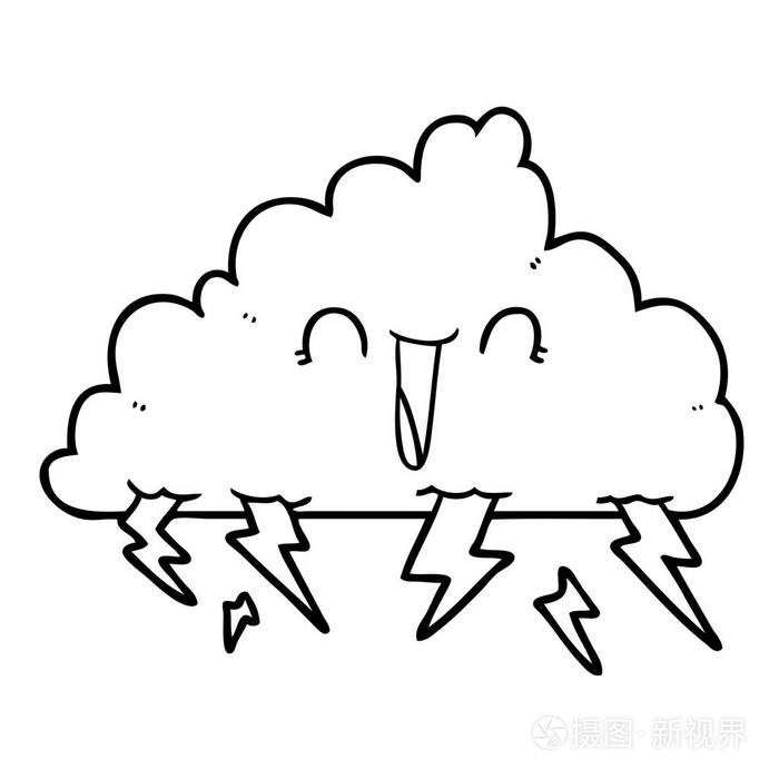 卡通雷云的矢量图解