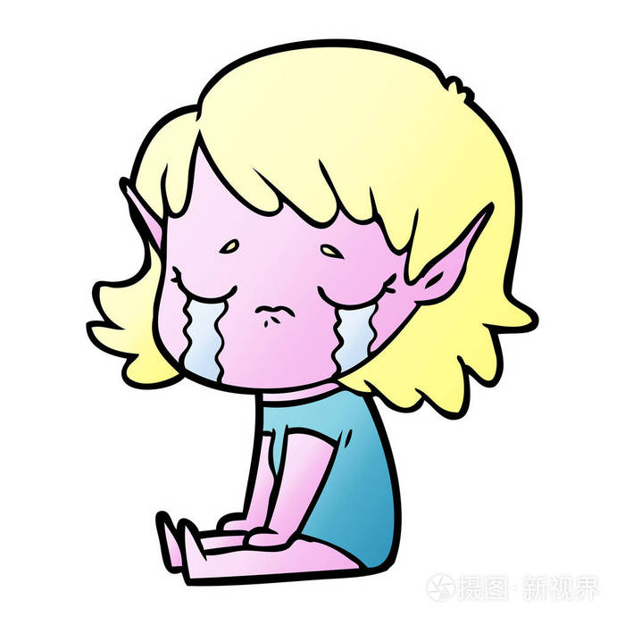 动画片哭泣的小精灵女孩